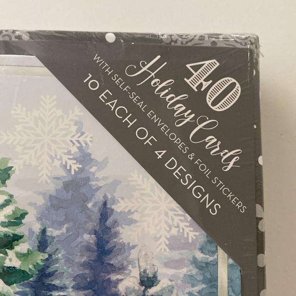 NEW SEALED BOX SET 40 Holiday Christmas Cards Self-Sealing Envelopes & Stickers - Picture 6 of 7
